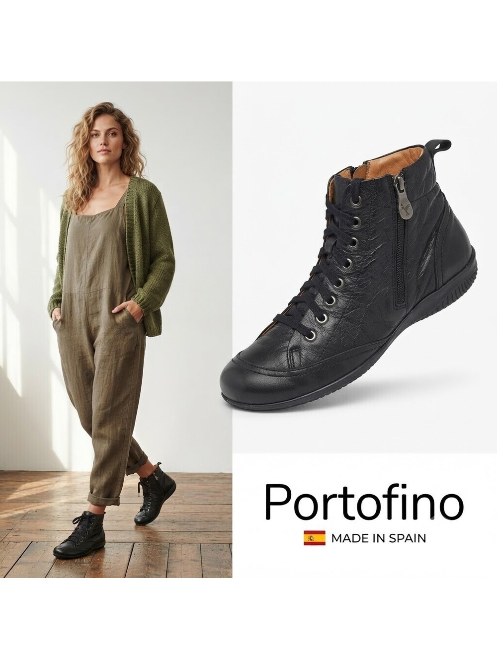 Portofino Women Ankle Boots Spain Orthotic Black US 11